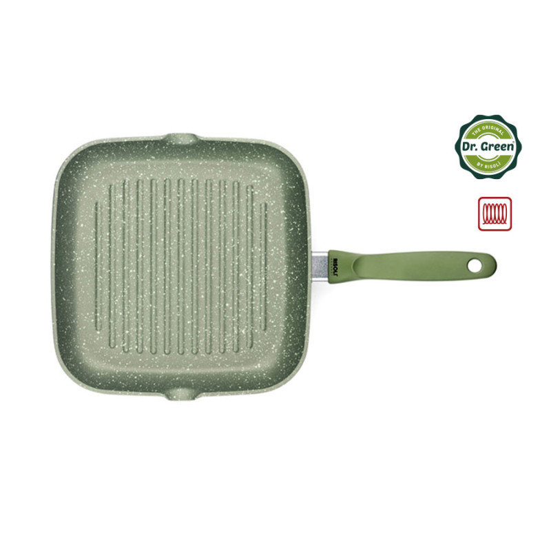 RISOLI DR. GREEN Grill tava  ,  26 x 26 cm, zdravo kuhanje, i za INDUKCIJU