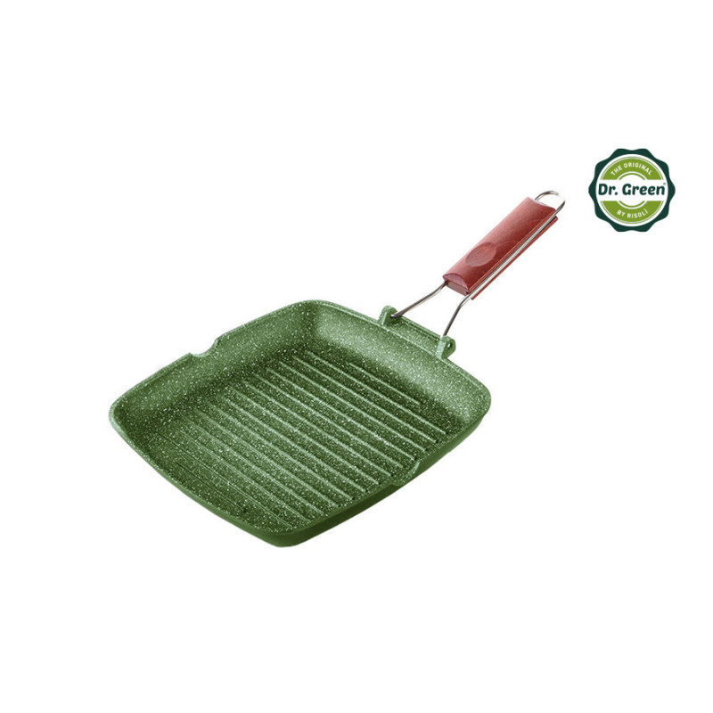RISOLI DR. GREEN Grill tava sa drvenom ručkom ,  26 x 26 cm, zdravo kuhanje