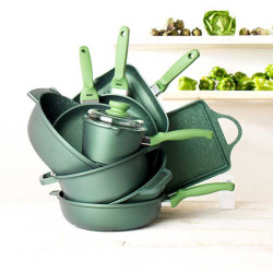 RISOLI DR. GREEN 14-dijelni set posuđa i pribora za zdravo kuhanje, i za INDUKCIJU