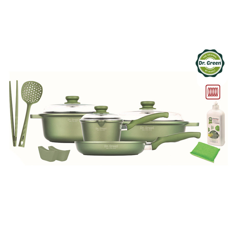 RISOLI DR. GREEN 14-dijelni set posuđa i pribora za zdravo kuhanje, i za INDUKCIJU