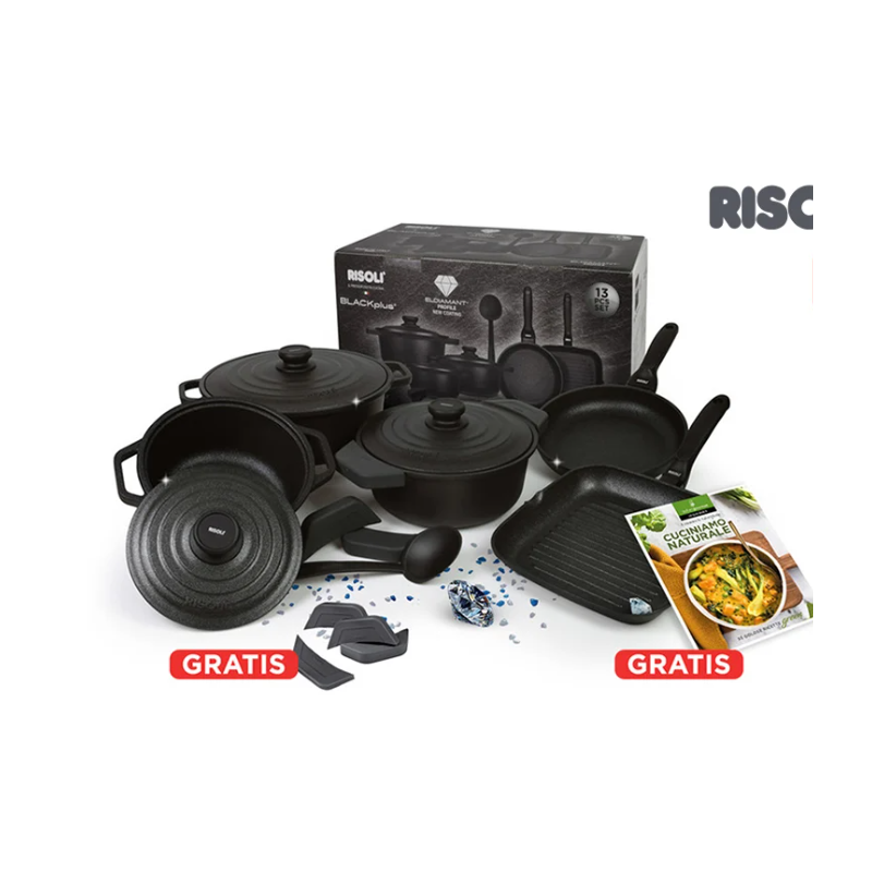 RISOLI BLACK PLUS 13-dijelni set posuđa i pribora