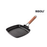 RISOLI SAPORELLA KVADRATNA GRILL TAVA SA SKLOPIVOM DRVENOM RUČKOM 26×26 CM, i za INDUKCIJU
