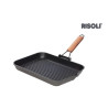 RISOLI SAPORELLA PRAVOKUTNA GRILL TAVA SA SKLOPIVOM DRVENOM RUČKOM 33×26 CM