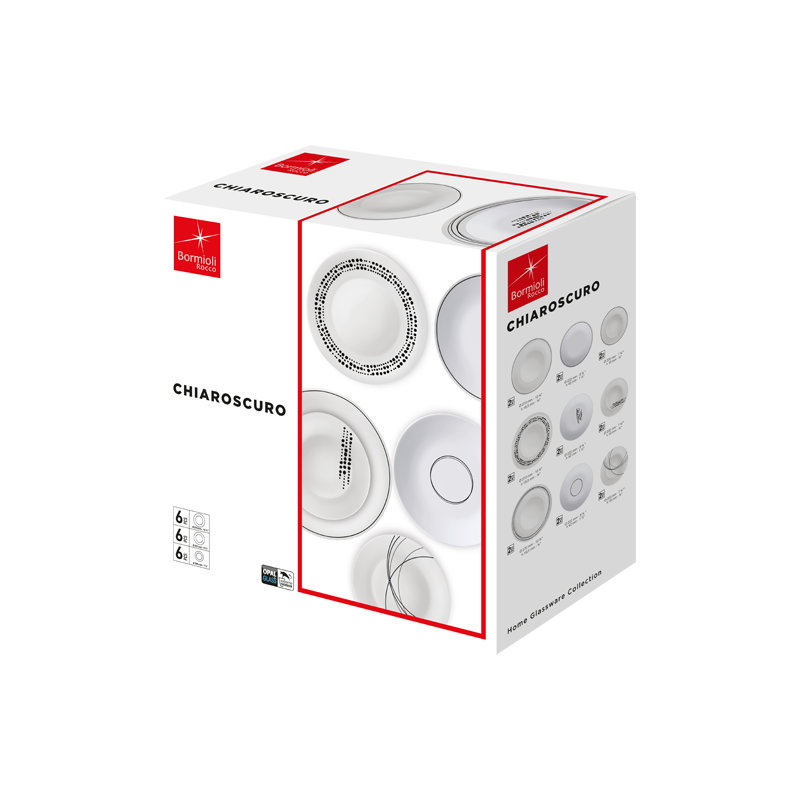 BORMIOLI ROCCO Chiaroscuro,18-dijelni set tanjura