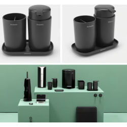 BRABANTIA 280368 posuda za četkice + dozer za sapun , siva