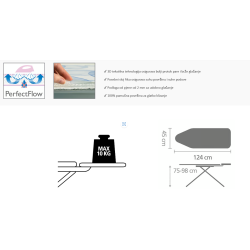 BRABANTIA 103445 daska za glačanje C ( i za parne postaje ), Perfect Flow , 124 X 45 cm, Bubless