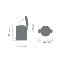 BRABANTIA 233883 Pedal Bin Newicon, 5 litara, kanta za otpad, jade zelena