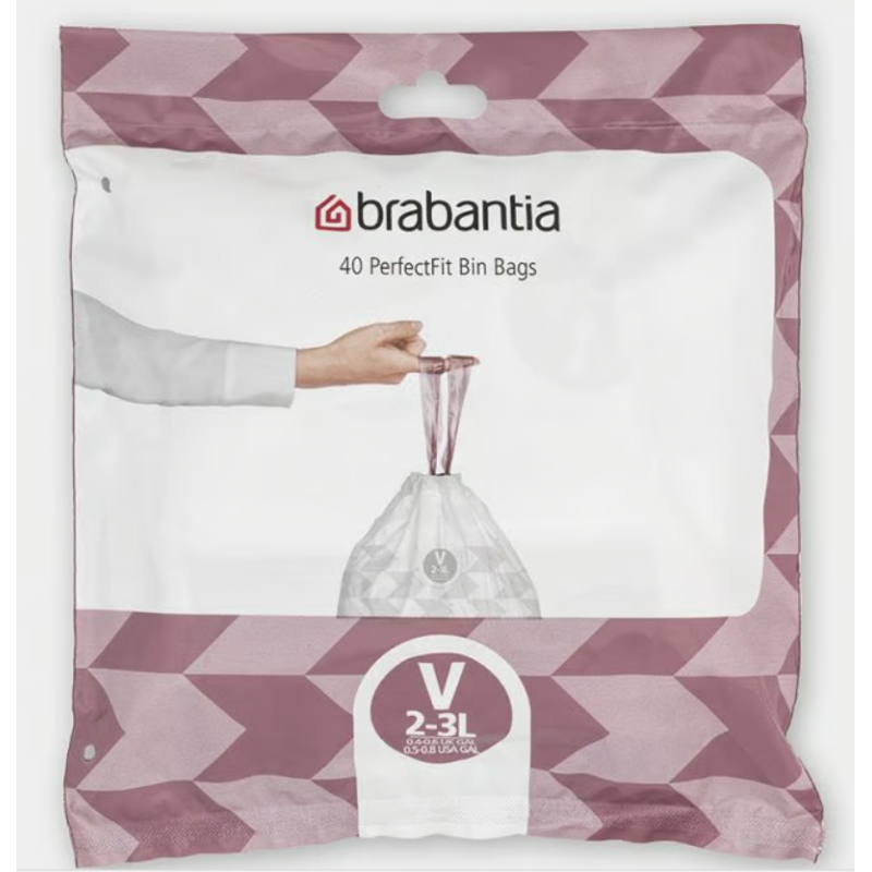 BRABANTIA 100253 vrećice oznaka V, za kante od 2-3 litara, 40 komada