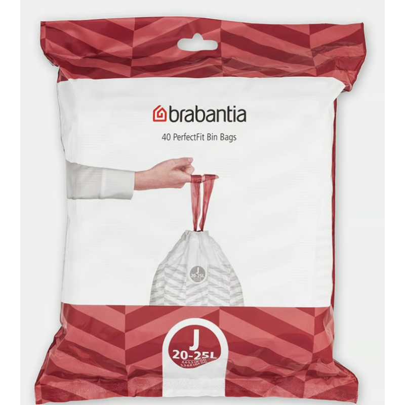 BRABANTIA 115608 vrećice oznaka J, za kante od 20-25 litara, 40 komada