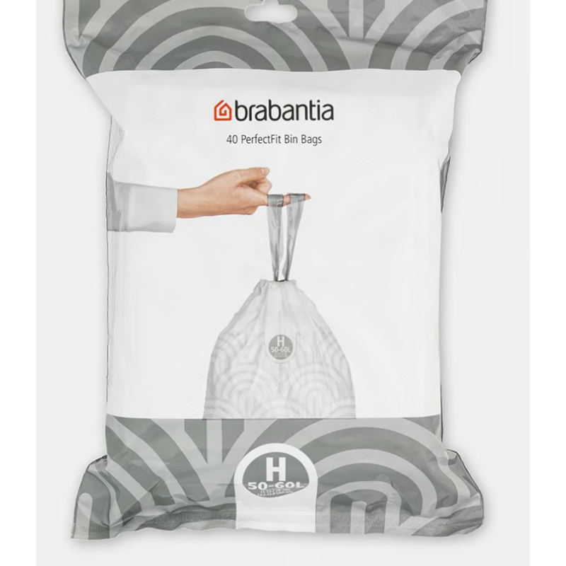 BRABANTIA 138744 vrećice oznaka H, za kante od 50-60 litara, 40 komada