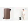 BRABANTIA 234002 Pedal Bin Newicon, 12 litara, kanta za otpad, satin taupe