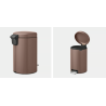 BRABANTIA 234002 Pedal Bin Newicon, 12 litara, kanta za otpad, satin taupe