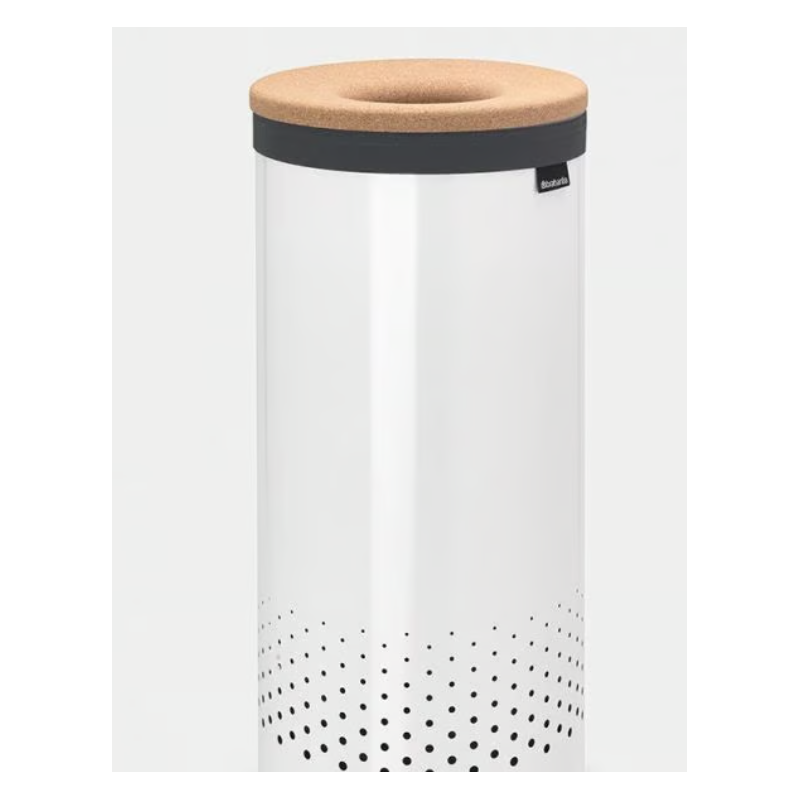 BRABANTIA 104367 kanta za prljavo rublje, 35 litara, bijela sa pluto poklopcem