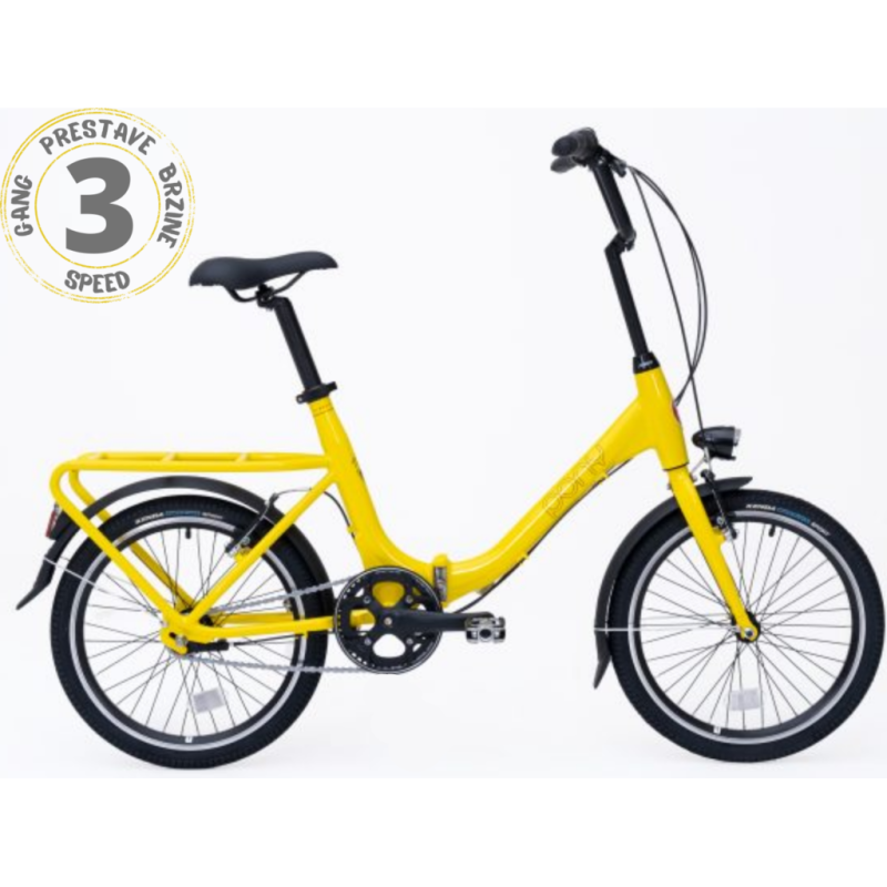 ROG PONY CLASSIC 3 bicikl, žuti ,3 brzine, gepek