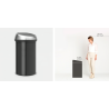 BRABANTIA 402562 Touch Bin , 60 litara, kanta za otpad, matt crna/ matt inox poklopac