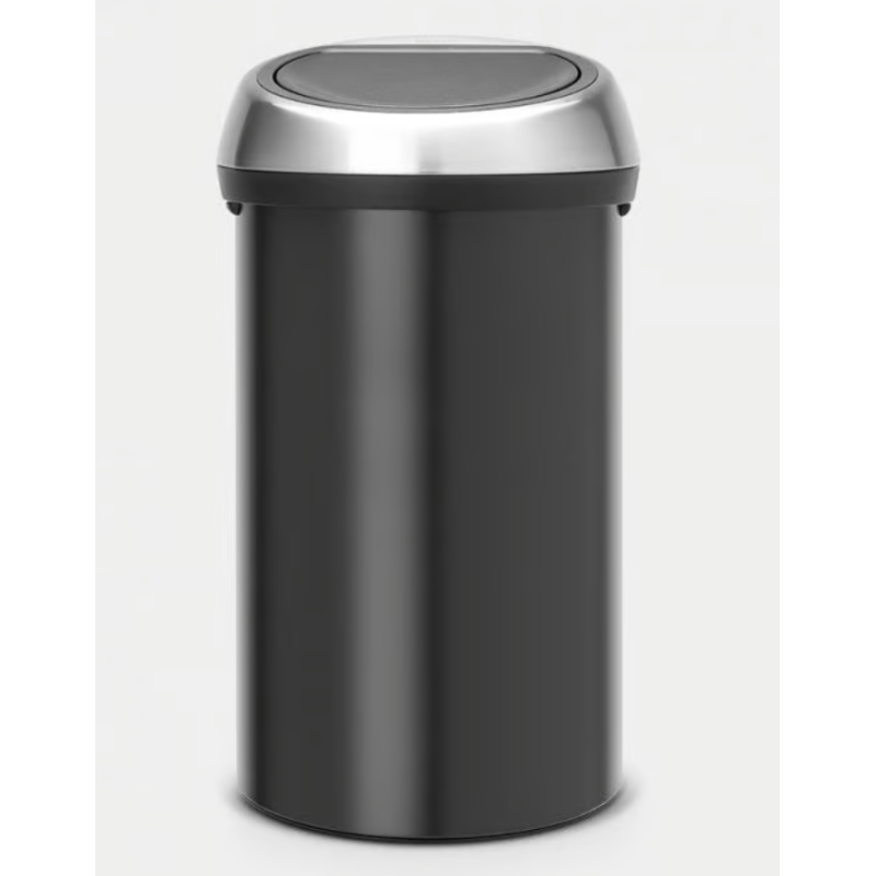 BRABANTIA 402562 Touch Bin , 60 litara, kanta za otpad, matt crna/ matt inox poklopac