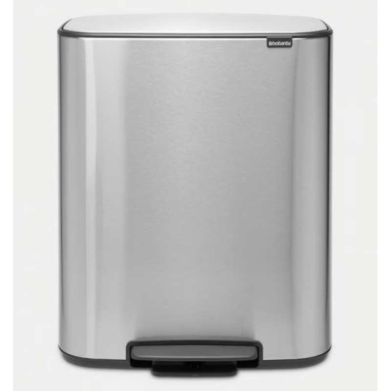 BRABANTIA 211324 Bo Pedal Bin 60 litara, kanta za otpad, matt inox fingerprint proof, nema otisaka prstiju