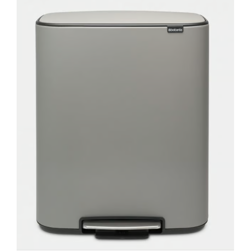 BRABANTIA 211348 Bo Pedal Bin 60 litara, kanta za otpad, mineral concrete siva
