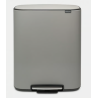 BRABANTIA 211348 Bo Pedal Bin 60 litara, kanta za otpad, mineral concrete siva