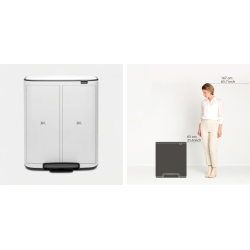 BRABANTIA 211447 Bo Pedal Bin 2 x 30 litara, kanta za otpad, bijela