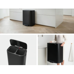 BRABANTIA 211508 Bo Pedal Bin 2 x 30 litara, kanta za otpad, matt crna