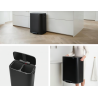 BRABANTIA 211508 Bo Pedal Bin 2 x 30 litara, kanta za otpad, matt crna