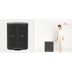 BRABANTIA 211508 Bo Pedal Bin 2 x 30 litara, kanta za otpad, matt crna