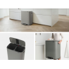 BRABANTIA 211485 Bo Pedal Bin 2 x 30 litara, kanta za otpad, mineral concrete siva