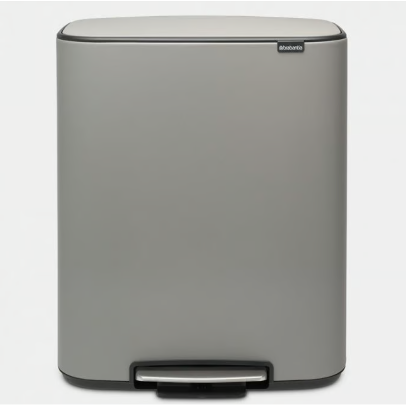 BRABANTIA 211485 Bo Pedal Bin 2 x 30 litara, kanta za otpad, mineral concrete siva