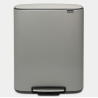BRABANTIA 211485 Bo Pedal Bin 2 x 30 litara, kanta za otpad, mineral concrete siva