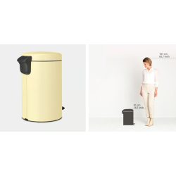 BRABANTIA 233807 Pedal Bin Newicon, 12 litara, kanta za otpad, mellow žuta