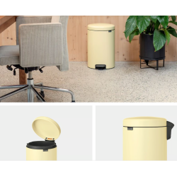 BRABANTIA 233807 Pedal Bin Newicon, 12 litara, kanta za otpad, mellow žuta