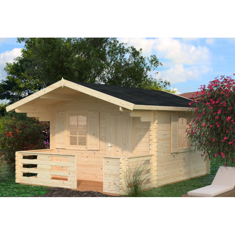 PALMAKO EMMA 34 drvena vrtna kućica sa terasom, 10,4 m2 + 4,2 m2, natur drvo , netretirano