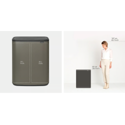 BRABANTIA 221521 Bo Touch Bin 2 x 30 litara, kanta za otpad, platinum