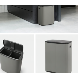BRABANTIA 221460 Bo Touch Bin 2 x 30 litara, kanta za otpad, mineral concrete siva