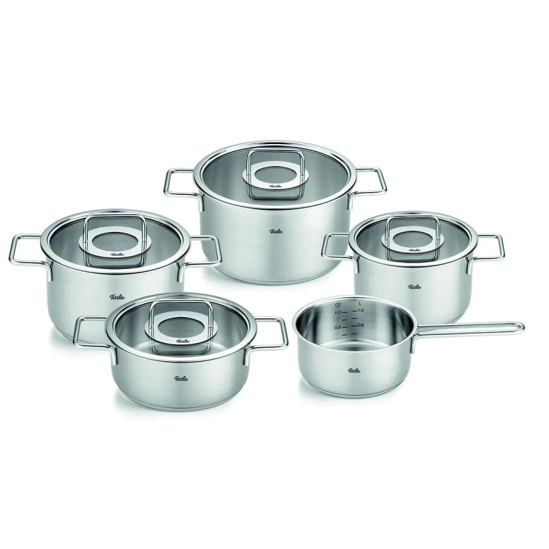FISSLER Pure Collection® 5-dijelni set inox lonaca sa staklenim poklopcima, za sva grijaća tijela, 086-115-05-000/0