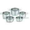 FISSLER Pure Collection® 5-dijelni set inox lonaca sa staklenim poklopcima, za sva grijaća tijela, 086-115-05-000/0