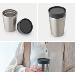 BRABANTIA 228728 termos čaša toplo/hladno, 0.2 litara, tamno siva