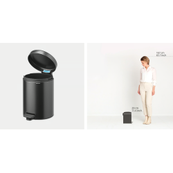 BRABANTIA 233463 Pedal Bin Newicon, 5 litara, kanta za otpad, confident siva