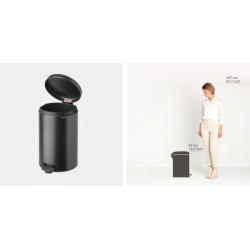 BRABANTIA 233500 Pedal Bin Newicon, 20 litara, kanta za otpad, confident siva