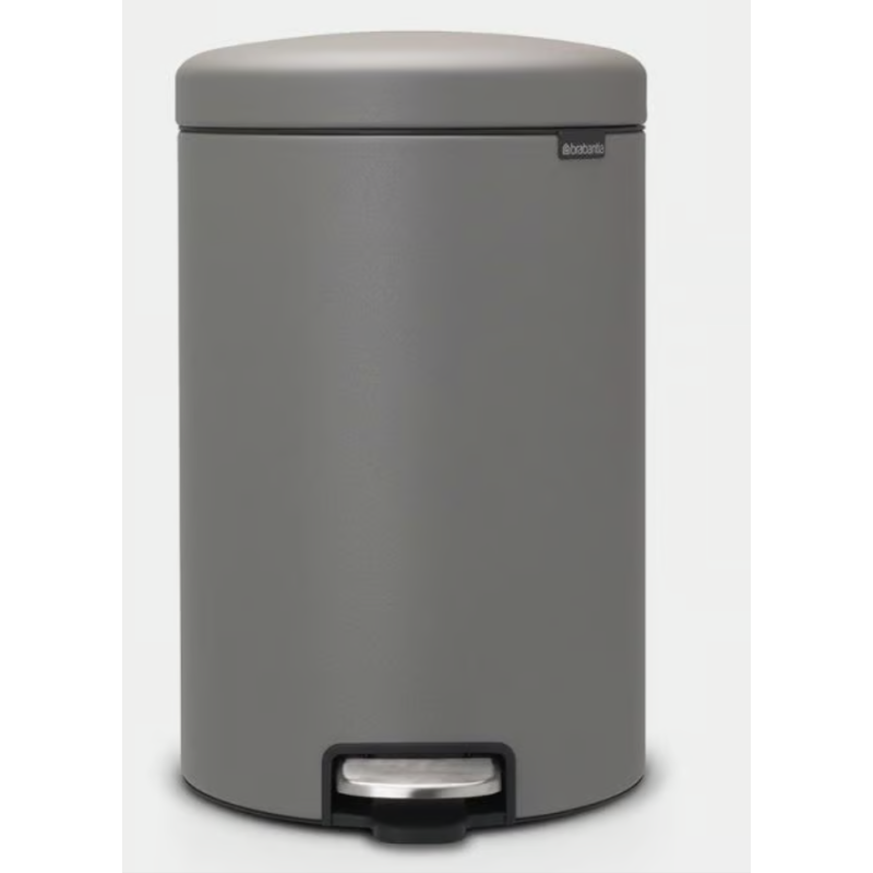 BRABANTIA 119163 Pedal Bin Newicon, 20 litara, kanta za otpad, mineral concrete siva