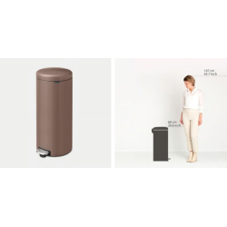 BRABANTIA 234040 Pedal Bin Newicon, 30 litara, kanta za otpad, satin taupe