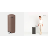 BRABANTIA 234040 Pedal Bin Newicon, 30 litara, kanta za otpad, satin taupe