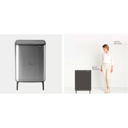 BRABANTIA 130649 Bo Touch Bin Hi 2 x 30 litara, kanta za otpad, matt inox fingerprint proof, bez otisaka prstiju