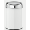 BRABANTIA 364488 Touch Bin, 3 litre, kanta za otpad, bijela-inox poklopac