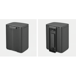 BRABANTIA 233722 Bo Waste Bin, pravokutna kanta za otpad, 7 litara, mineral infinite siva