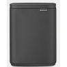 BRABANTIA 233722 Bo Waste Bin, pravokutna kanta za otpad, 7 litara, mineral infinite siva