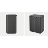 BRABANTIA 233746 Bo Waste Bin, pravokutna kanta za otpad, 12 litara, mineral infinite siva