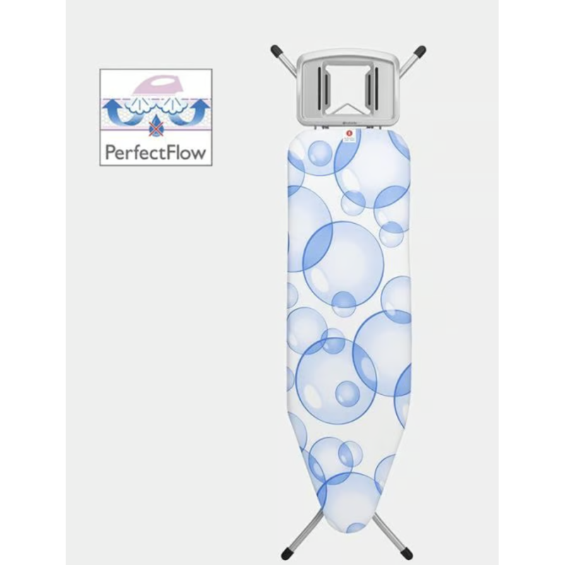 BRABANTIA 101205 daska za glačanje B, SSIR , Perfect Flow, 124 X 38 cm, Bubbles