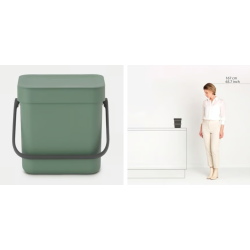 BRABANTIA 129865 Sort & Go , kanta za otpad, 3 litre, jela zelena